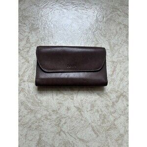 Vintage Rolfs Brown Genuine Leather Wallet Checkbook Divider Change Purse